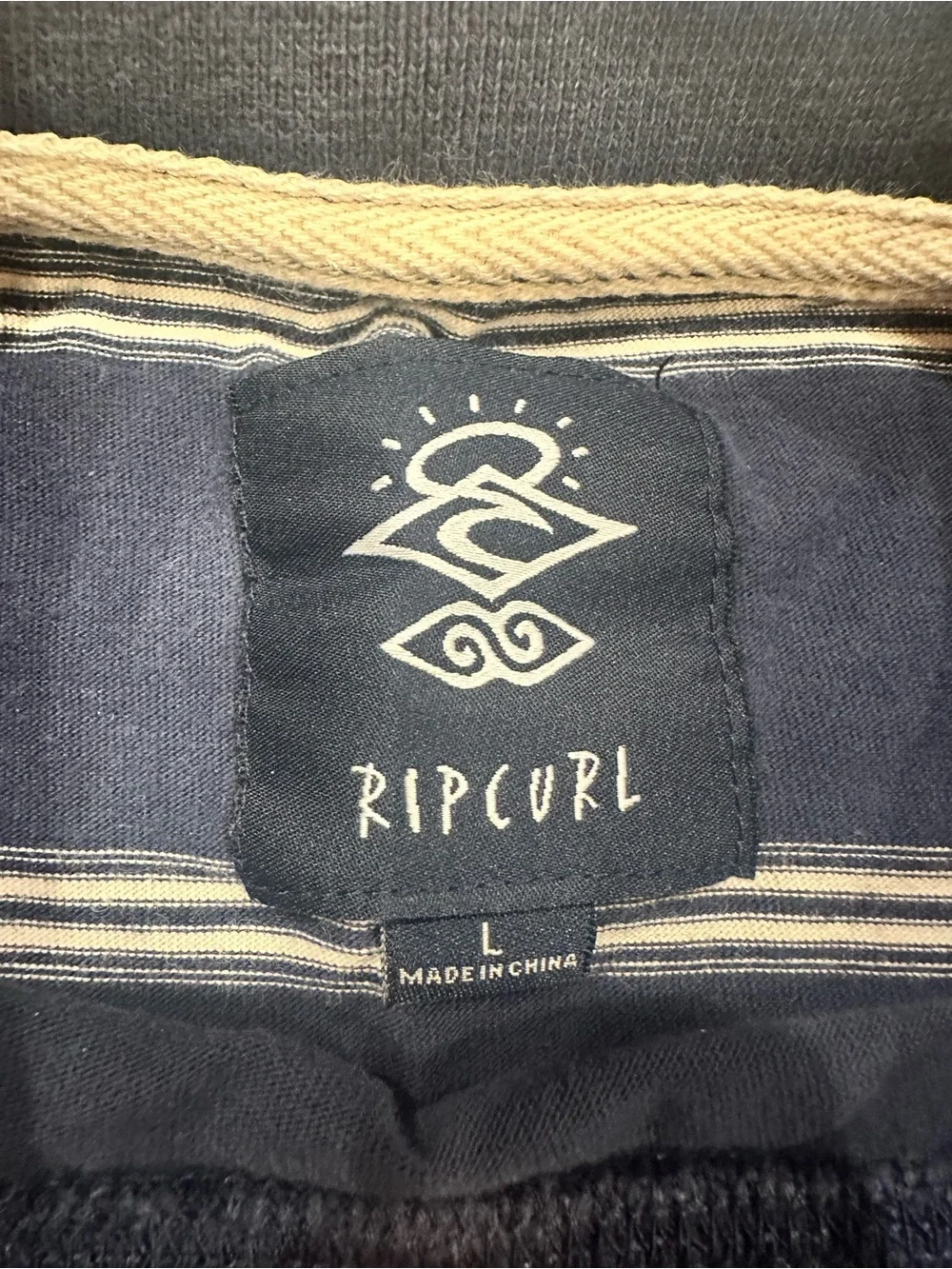 Ripcurl Men's Navy Striped Pocket T-Shirt
